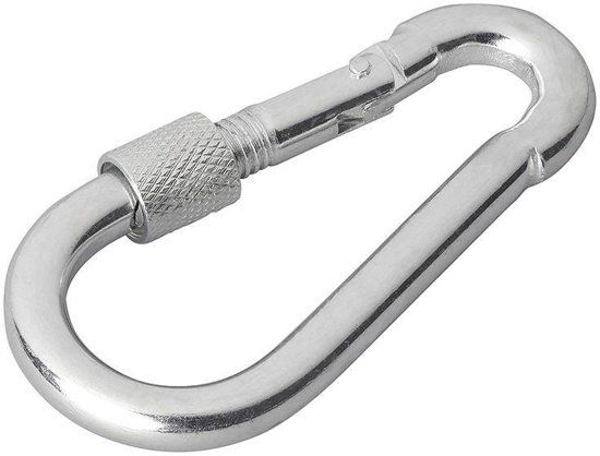 PRO Karabijnhaak metaal 8x80mm met schroefsluiting