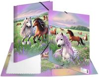 HERMA Elastomappen A4 Karton Horse World Multicolour