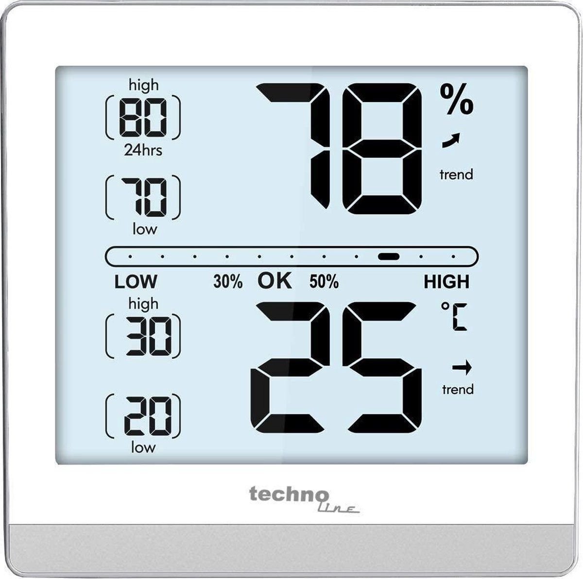 Technoline Binnenklimaatstation - Digitale thermometer/hygrometer - moderne behuizing