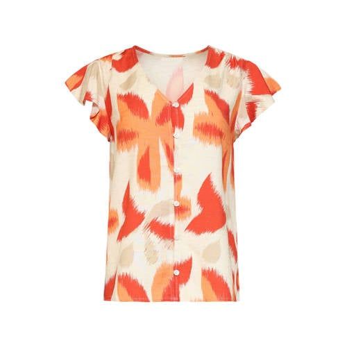 Smashed Lemon Gebloemde Blouse Oranje