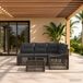 Maison Exclusive - Salon de jardin, 5 pièces, 4 places, gris, en résine tressée