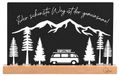 Camping, Van, Mariage, Cadeau, Métal avec socle en bois