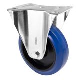 WAGNER Soft Bokrol - diameter 125 mm, bouwhoogte 155 mm, staal verzinkt, blauw/zwart, montageplaat 85 x 105 mm, draagkracht 105 kg - 04872501