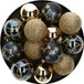 Atmosphera Kerstballen - 15st - kunststof - goud-blauw - 5 cm