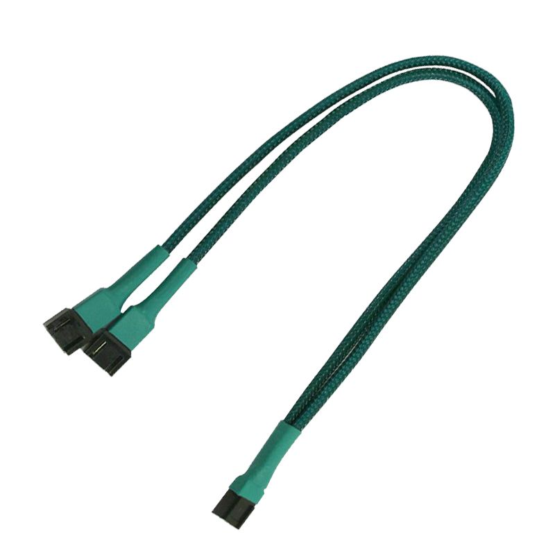 Nanoxia NX3PY60G - 3-Pin Molex Fan Power Splitter Cable - 0.6m - Green