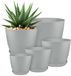 Utopia Home Kunststof plantenbakken - bloemkwekerijpotten binnen moderne decoratieve plastic potten voor planten, vetplanten, bloemen en cactussen (pak van 5, multisize, grijs)