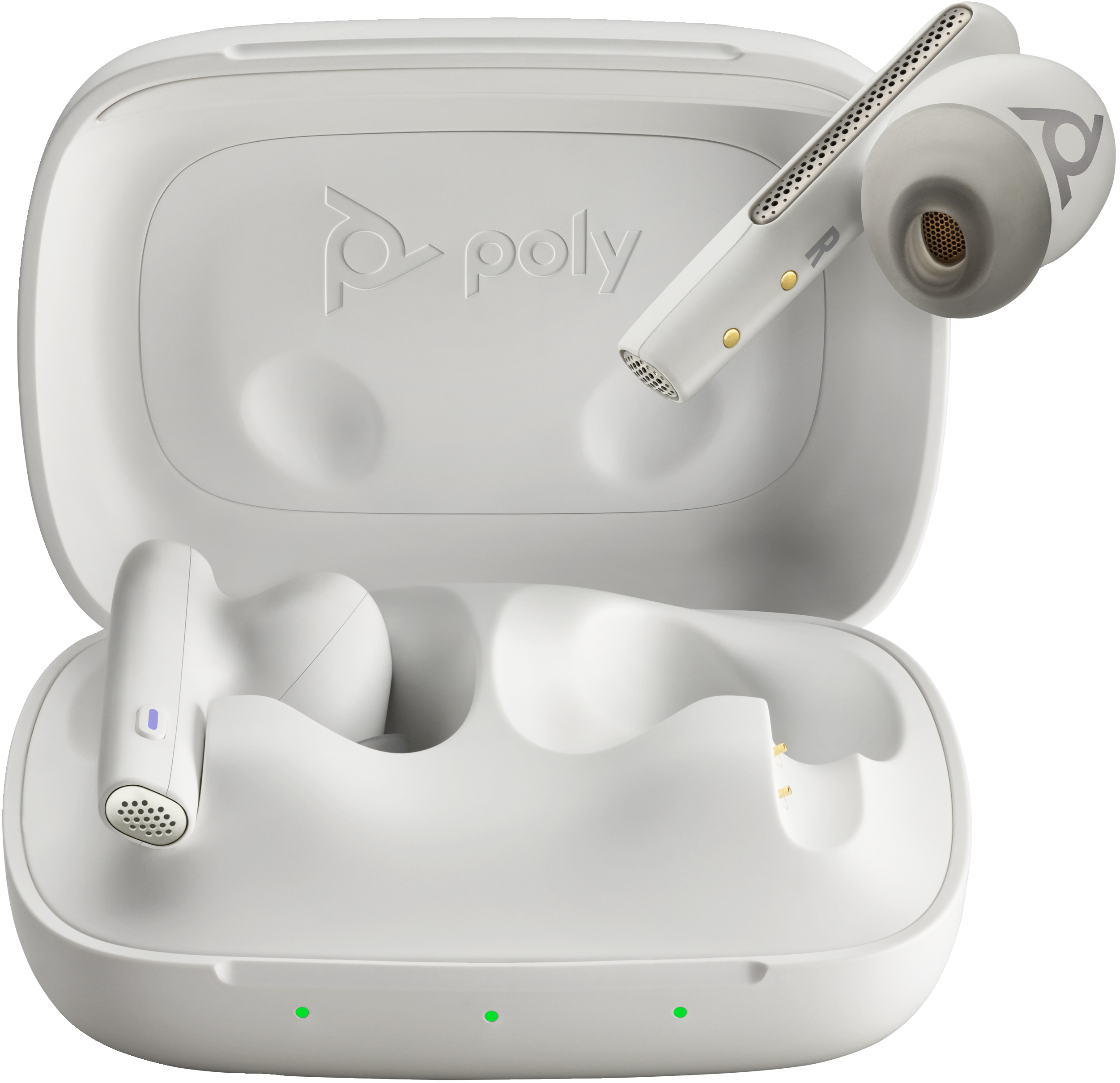POLY Voyager Free 60 UC M White Sand Earbuds + BT700 USB-A-adapter + oplaadcase basis