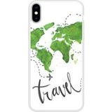 Apple Bedrukt siliconen hoesje compatibel met iPhone X, Apple iPhone XS Map Travel
