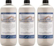 Claudius Cosmetics B.V. Body & Hair Creamy Wellness 1 liter - set van 3 stuks - 2 in 1 voor lichaam en haar