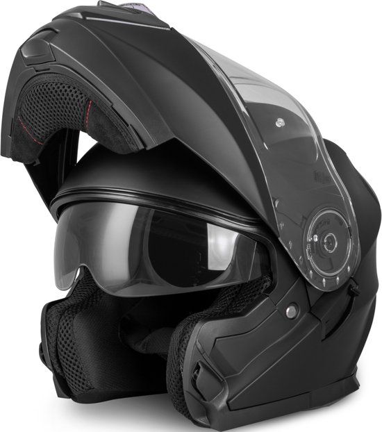 VINZ Helmets VINZ Santos Systeemhelm - Motorhelm ECE 22.06 - Mat Zwart - S