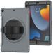 Hoes iPad Hoes voor iPad 10,2 inch 9/8/7 gen (2019/2020/2021) met pensleuf, stootvaste antislip beschermhoes met draaibare houder handlus, grijs
