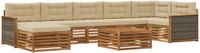 vidaXL - Bank loungeset - Acacia hout - Natuurlijk en beige