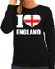 Bellatio Decorations I love England supporter sweater / trui voor dames - zwart - Engeland landen truien - Sint-Joriskruis vlag / flag M