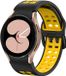 Strap-it Smartwatch bandje - sport square - zwart/geel - Samsung Galaxy Watch 4/5/6/7