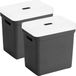 Sunware Sigma Home opbergboxen met deksel - 2 stuks - Kunststof - Zwart - 25 liter