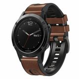 By Qubix - Geschikt voor Garmin bandje - 26mm Quickfit - leer + siliconen bandje - Bruin - Geschikt voor Garmin Quatix 8 - 51mm