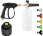 Sans marque Lance à mousse pour nettoyeurs haute pression avec 5 buses, adaptateur, 1 l, raccord rapide 1/4" réglable, bouteille de canon à mousse, distributeur de savon pour station de lavage de voiture