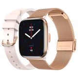 ECHO Rainbow Nano AMOLED Smartwatch voor dames, 1,83 inch, roségoud