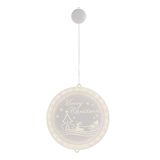 AmeliaHome LED venster decoratie acryl hanger kerstverlichting batterij aangedreven kerstdecoratie rond Merry Christmas