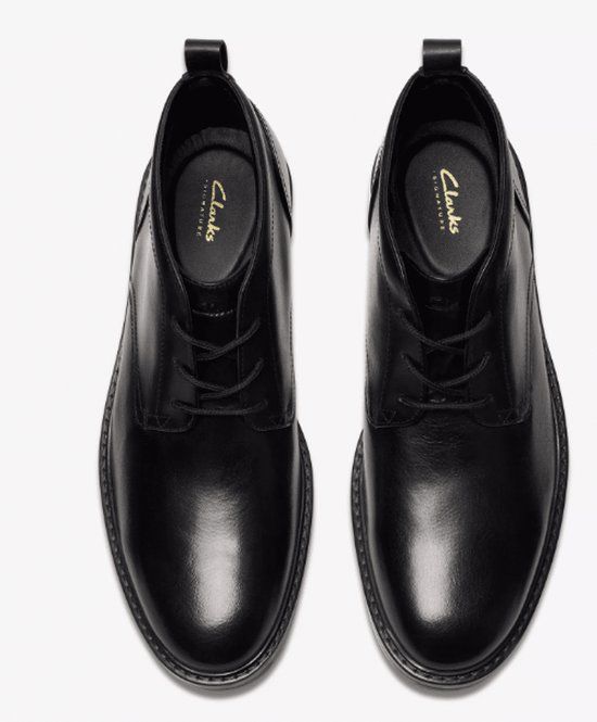 Clarks Aldwin Chukka Boot - Heren - Zwart Leer - Maat 41