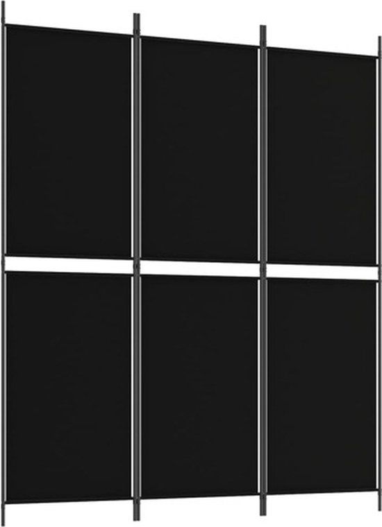 vidaXL Kamerscherm met 3 panelen 150x180 cm stof zwart