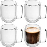 Intirilife 4x dubbelwandig thermoglas set in 250 ml