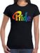 Bellatio Decorations Pride tekst gaypride t-shirt zwart - zwart regenboog shirt voor dames - Gaypride XXL