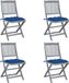 Maison Exclusive - Chaises Pliantes 4 Pièces Avec Coussins En Bois D'Acacia Massif