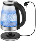 Sikida Glazen waterkoker, 1,8 liter, zeer stil, BPA-vrij, 360 graden draaibare basis, ledverlichting, borosilicaatglas, automatische uitschakeling, oververhittingsbeveiliging, elegant