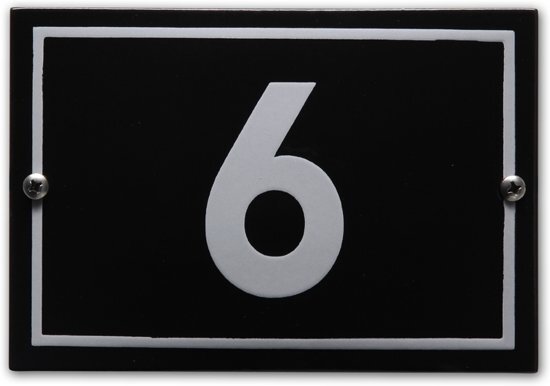 EmailleDesignÂ® Huisnummer model Phil nr. 6