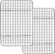 Inox Koelrooster - Roestvrij & Vaatwasserbestendig - Voor Bakken, Koelen, Braden en Grillen - 2-delige set, Rechthoekig, 29.8 cm x 22.8 cm x 2 cm