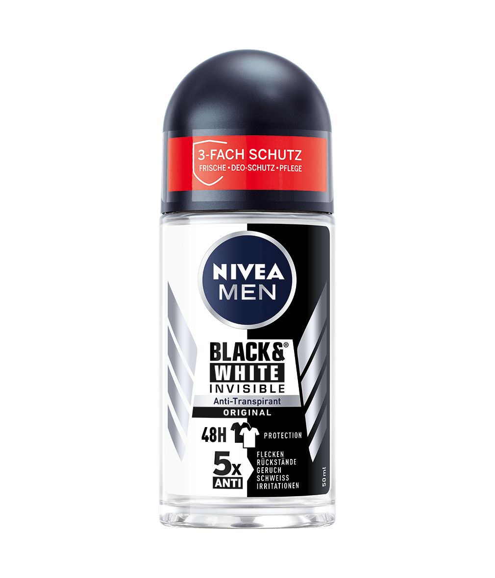 NIVEA MEN Black & White Invisible Original Roll-On Deodorant - 50ml