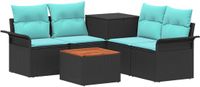 vidaXL Bankstel Zwart en Blauw