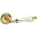 Fimet Poignée de porte ANASTASIA 198-266 en laiton & porcelaine, BB - canon de fleur - laiton poli