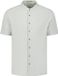 No Excess Linnenblend overhemd met korte mouw en staande kraag - Dusty Green - S