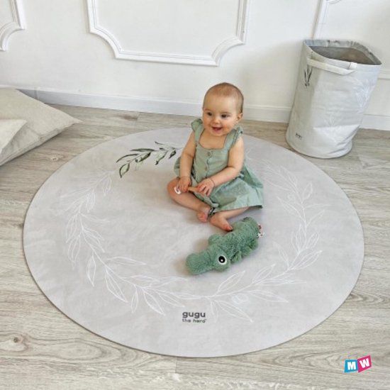 Premium Speelmat Olive Garden Rond 120cm - Veilige Mat voor Peuters - Kinderkamer Mat - EU-Product