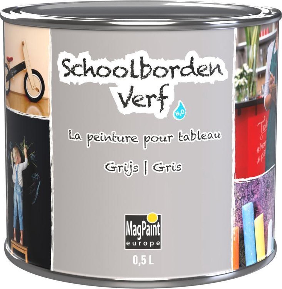 Magpaint Schoolbordenverf Grijs - 500 ml - Hoge kwaliteit