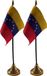 Bellatio Decorations Shoppartners Bv Venezuela tafelvlaggetjes - 2x stuks - 10 x 15 cm - met gouden standaard - H27 cm - landen versiering - feestartikelen
