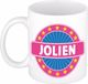 Bellatio Decorations Koffiemok Jolien Wit/Roze 300 ml