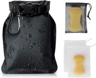 Allecto Plus sac de voyage pour savon avec mousqueton et filet à savon