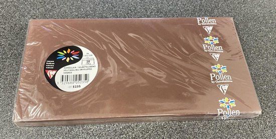 Clairefontaine Luxe Enveloppen 60st. Zelfklevend, Donkerbruin, 11cm x 22cm