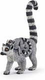 Papo Speelfiguur Ringstaartmaki - Bosdier met jong - Handgeschilderd