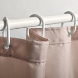 MSV Douchegordijnringen Set van 12 Stuks - C-vormige Douchegordijn Ringen Wit - Polypropyleen Gordijnringen Douche 5,8 x 3,8 cm