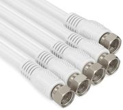 1aTTack.de SAT-antennekabel 3,75 meter, dubbel afgeschermd, F-connector > F-connector (volledig afgeschermd), wit, F-F, 85 dB (5 stuks)