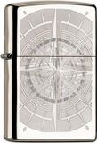 Zippo aansteker compass Chroom hoogglans gepolijst Metaal Navulbaar Gas