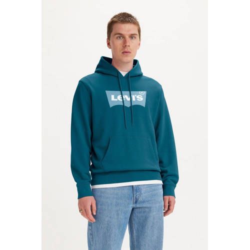Levi's hoodie met logo turquoise