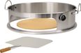 BBQ-Toro pierre à pizza en acier inoxydable pour barbecues sphériques, diamètre 57 cm, avec pelle, pierre à pizza et thermomètre