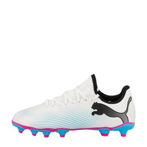 Puma Future 7 Play FG/AG Jr. Voetbalschoenen - Wit/Roze/Blauw