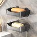Sans marque Distributeur de savon pratique pour douche et lavabo - 2 pièces sans perçage, avec évacuation et crochet, fixation murale pour salle de bain et cuisine