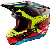 Alpinestars S-M5 Action 2 Helm Ece 22.06 Zwart Geel Fluo Felrood Glanzend - Helm